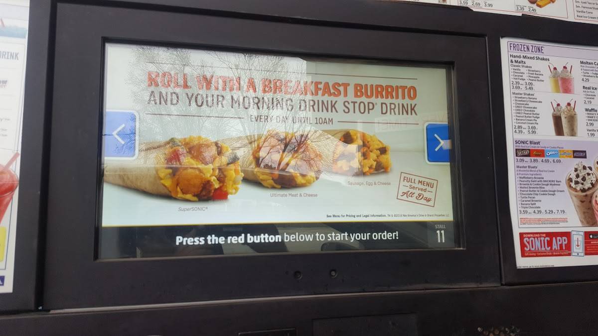 Sonic Drive-In меню