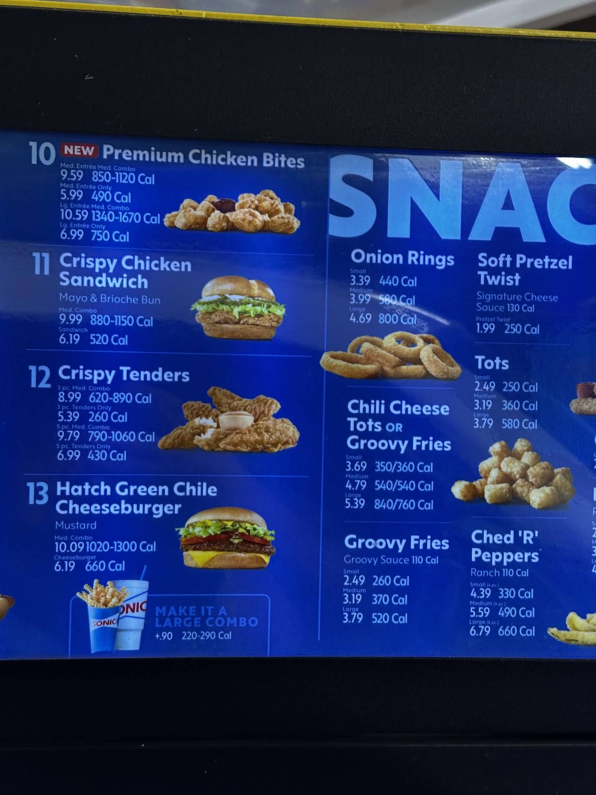 Sonic Drive-In меню