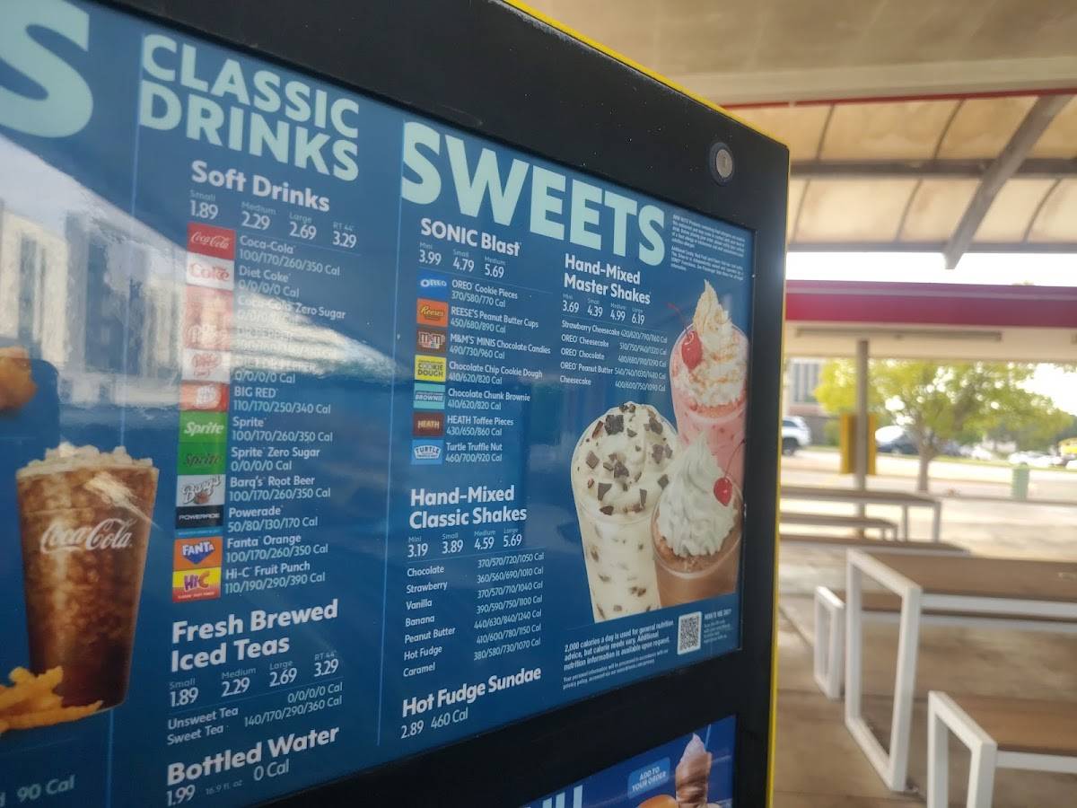 Sonic Drive-In меню