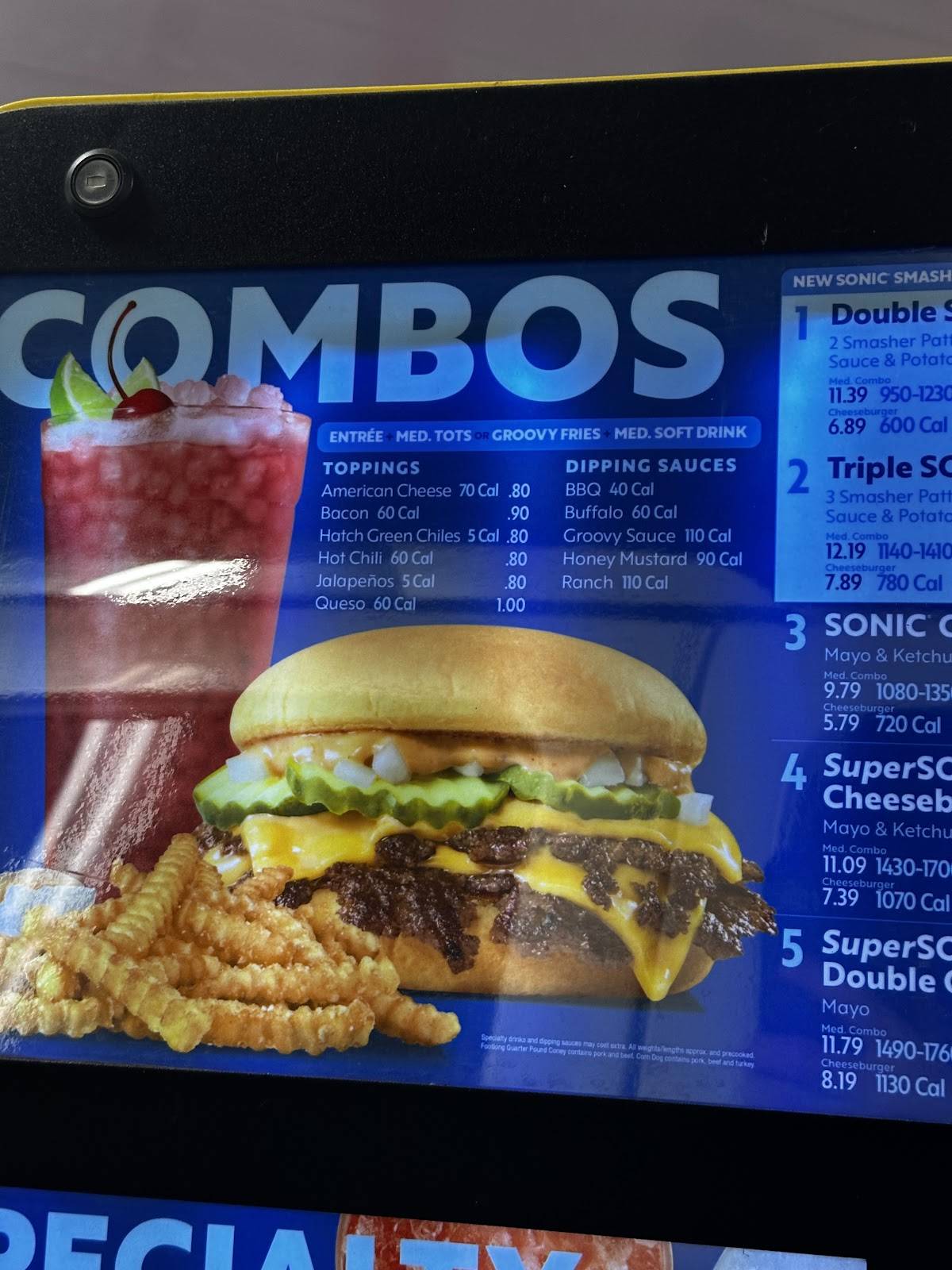 Sonic Drive-In меню