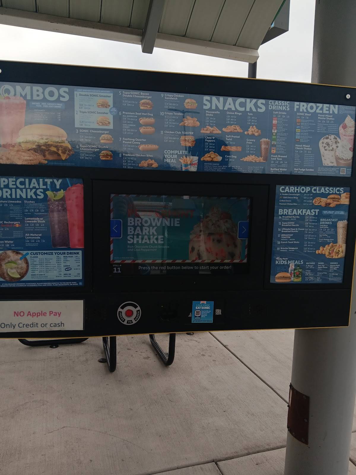 Sonic Drive-In меню