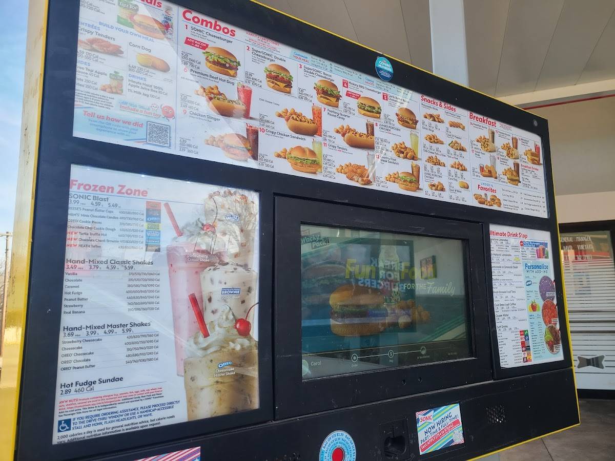 Sonic Drive-In меню