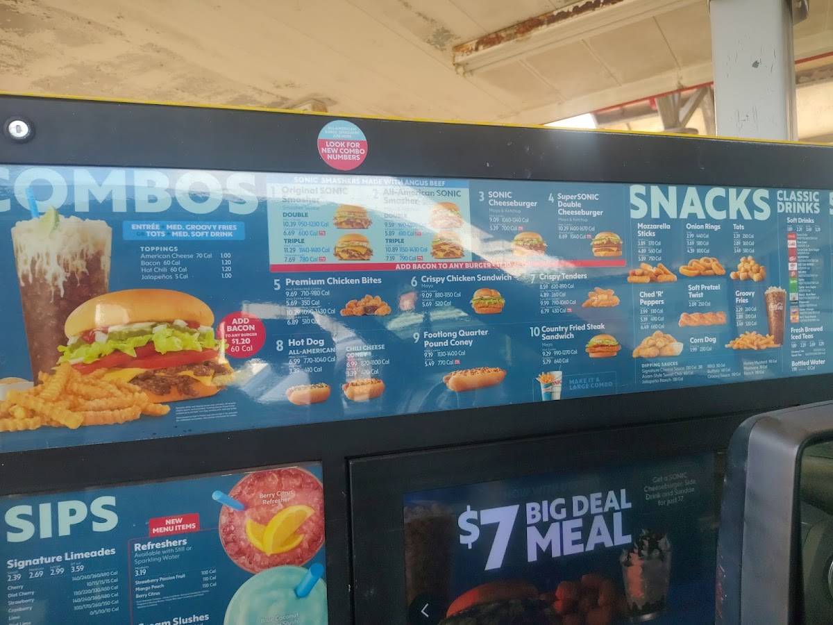 Sonic Drive-In меню