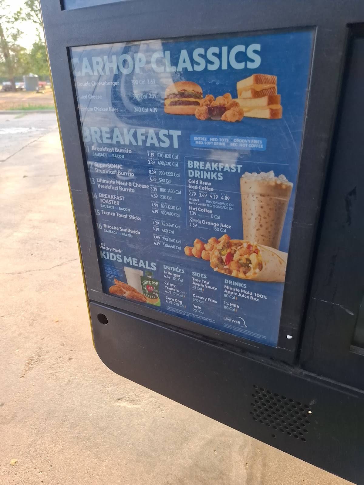 Sonic Drive-In меню