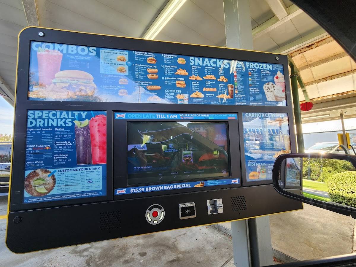 Sonic Drive-In меню