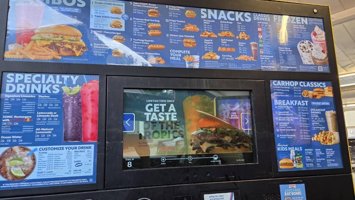 Sonic Drive-In меню