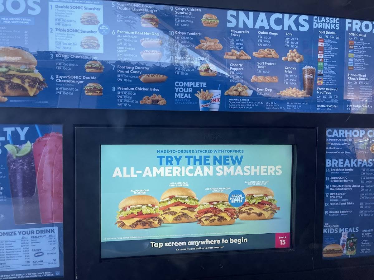 Sonic Drive-In меню