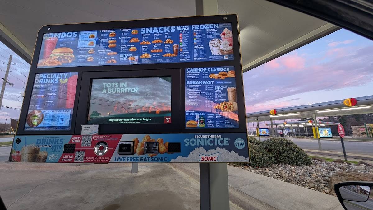 Sonic Drive-In меню