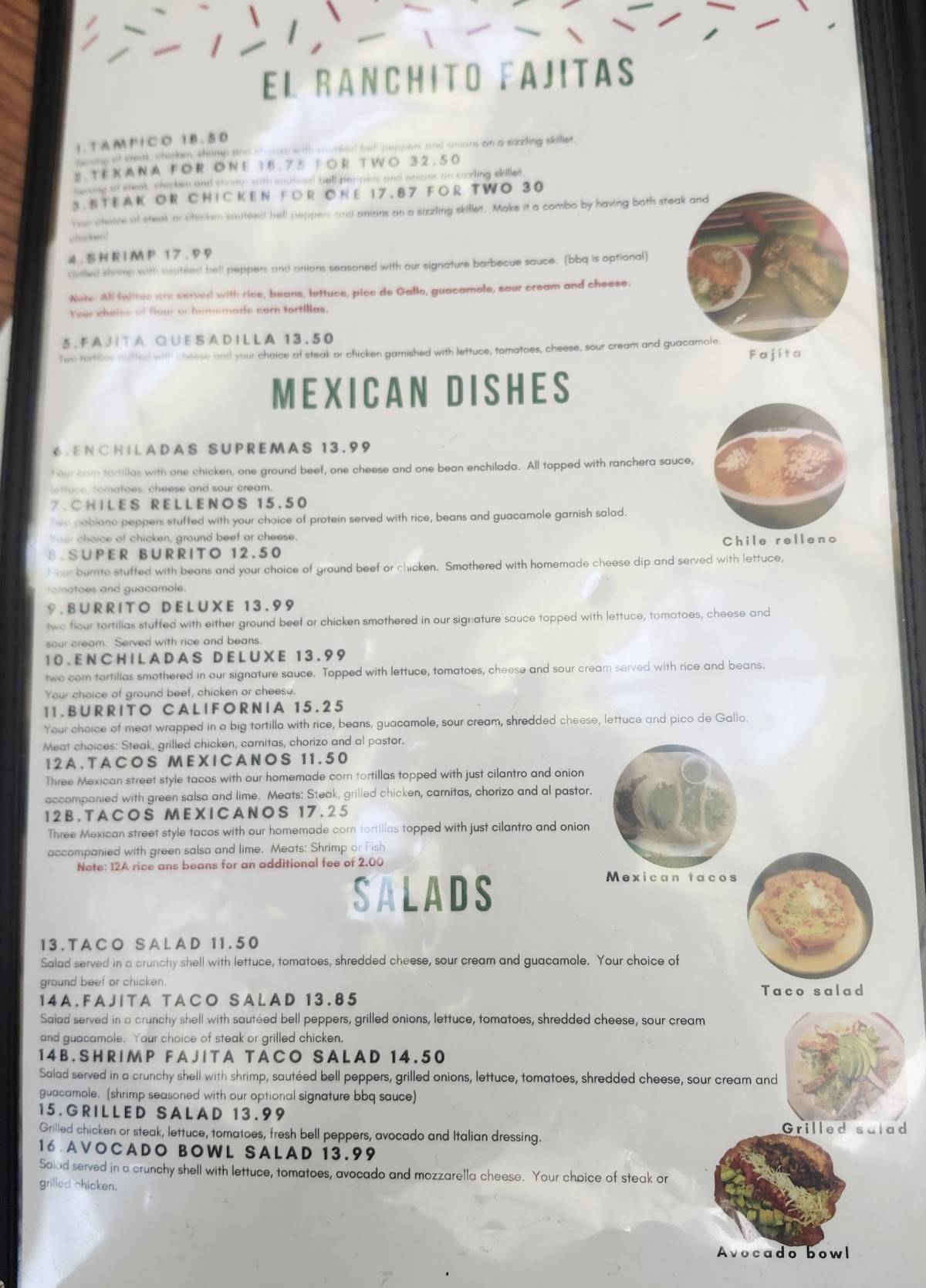 El Ranchito меню
