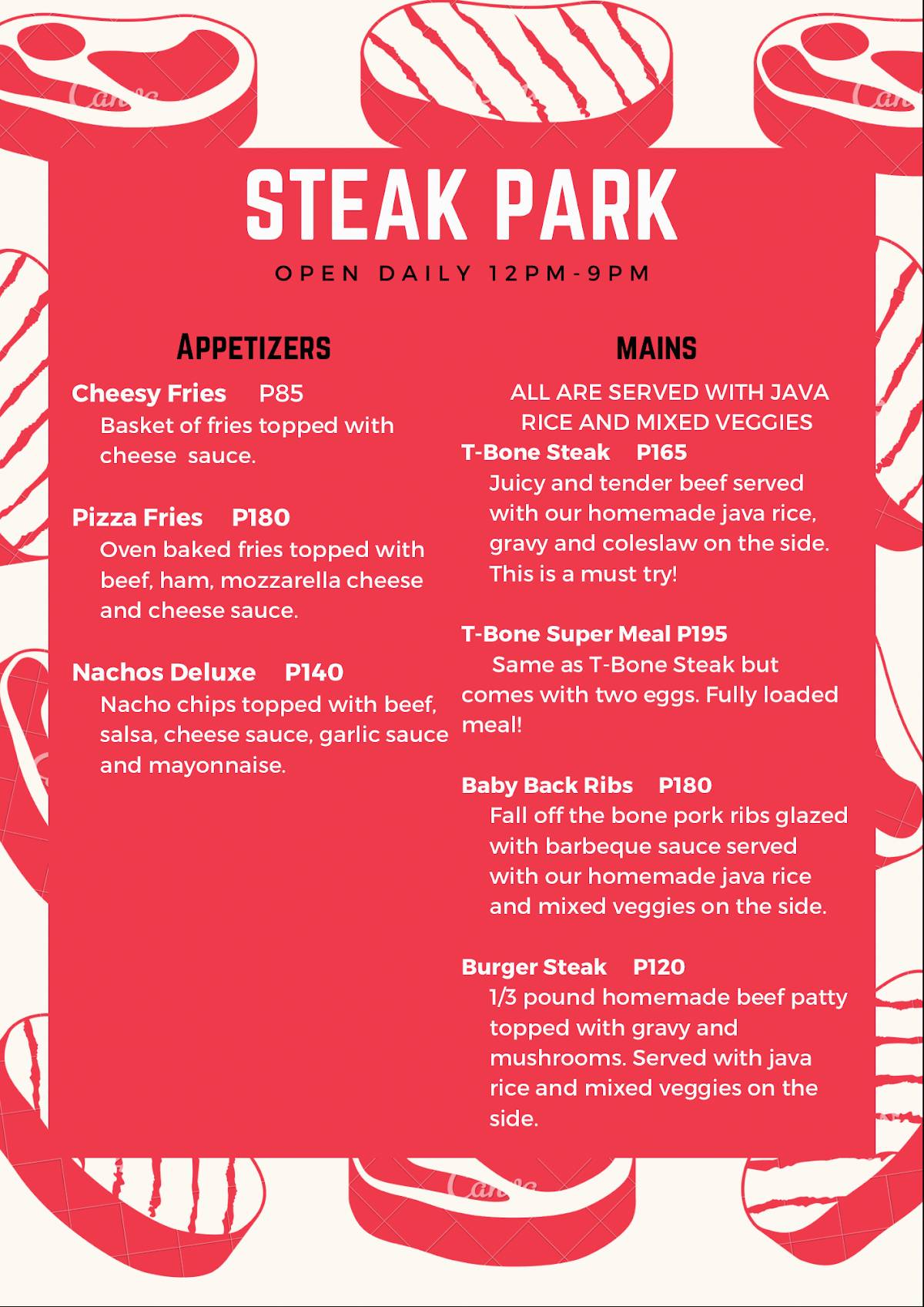 Steakpark меню