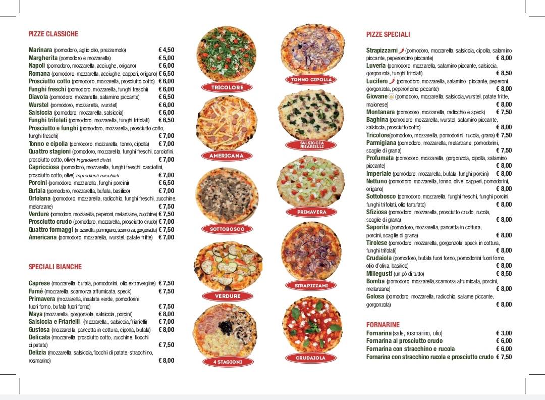 Strapizzami меню