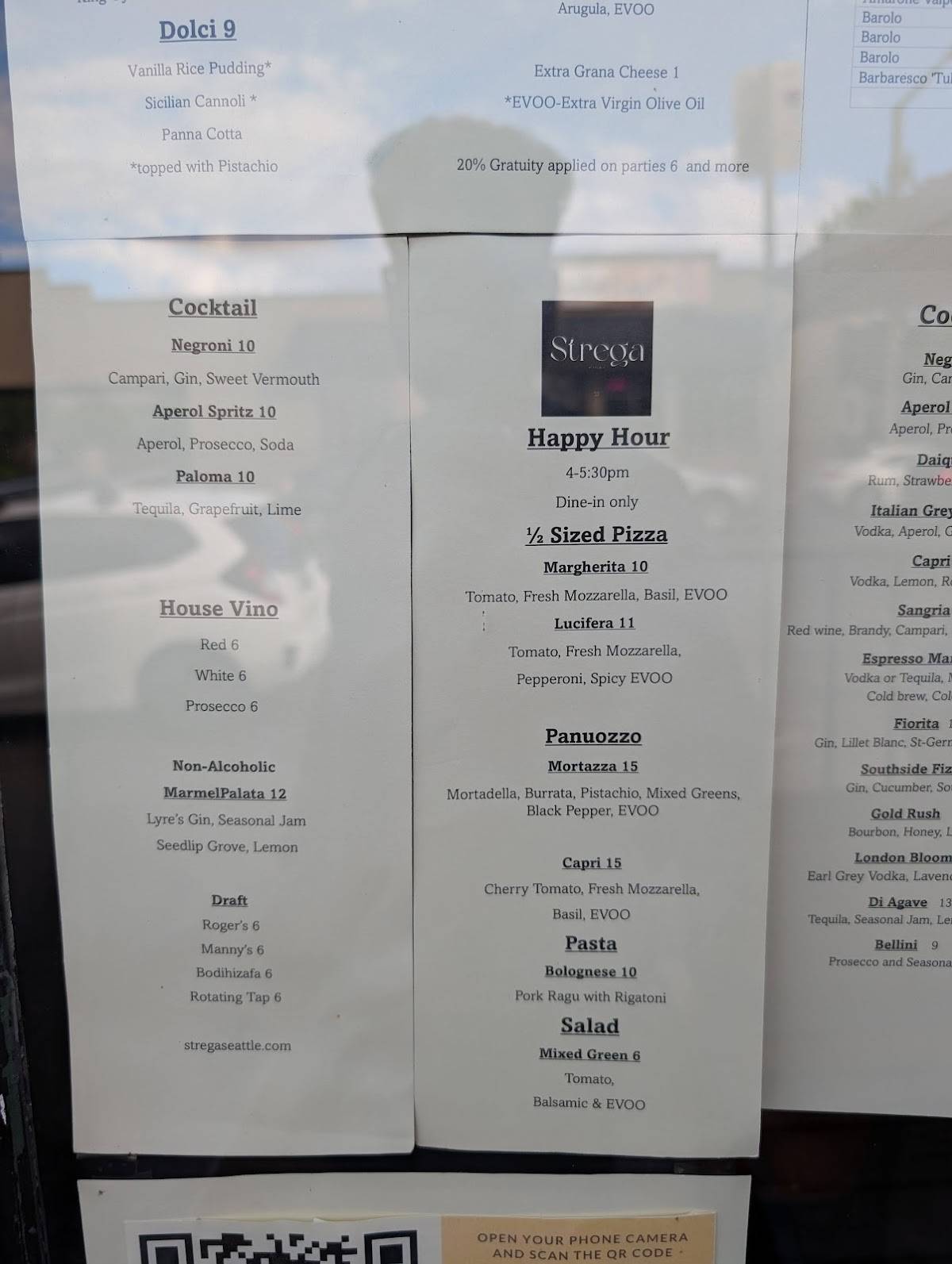 Strega Pizzeria меню