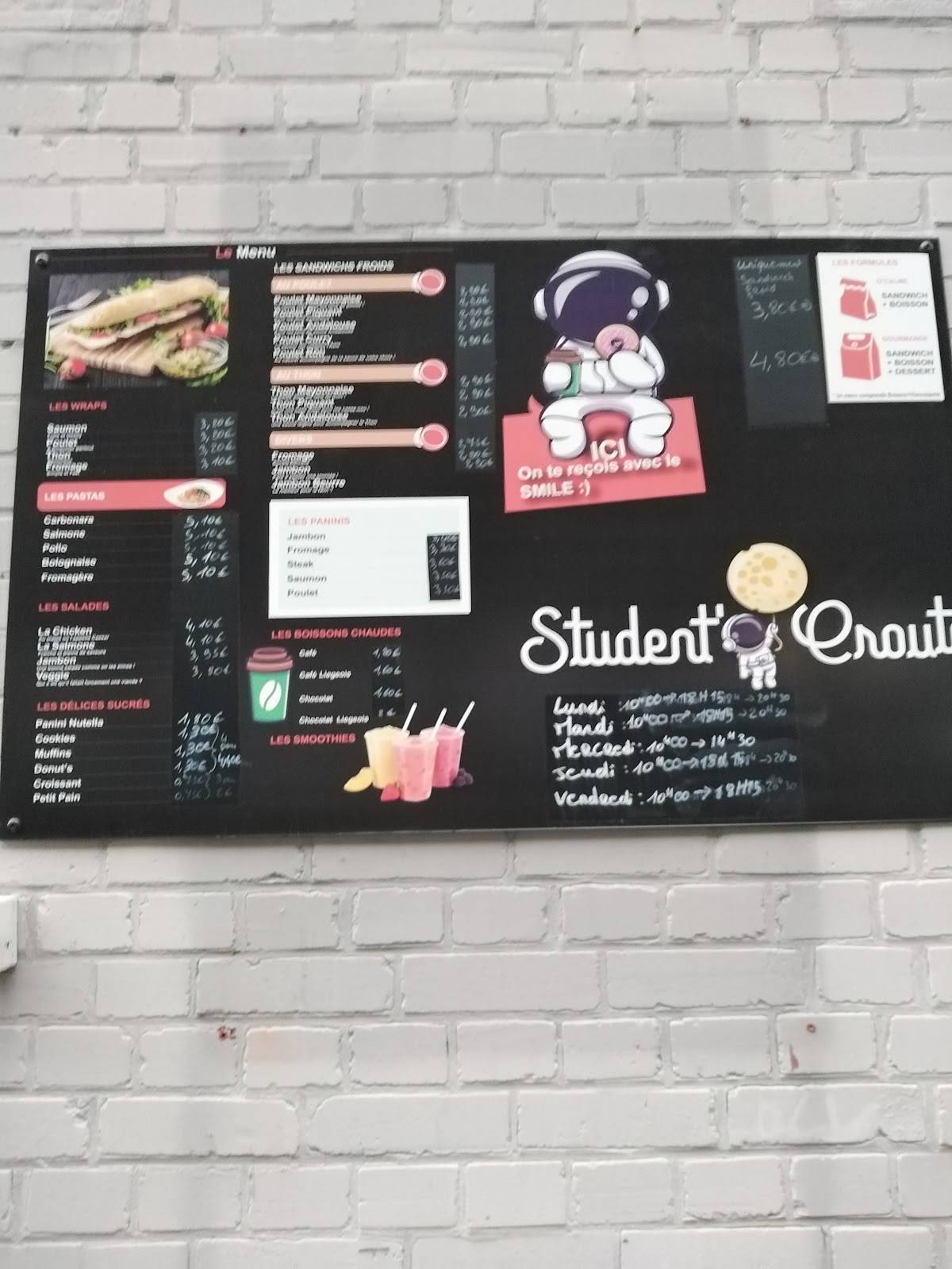 Student croûte меню
