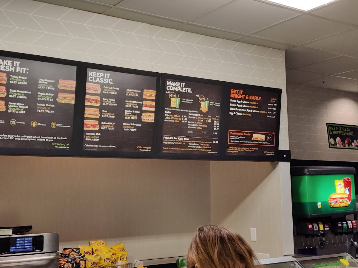Subway меню