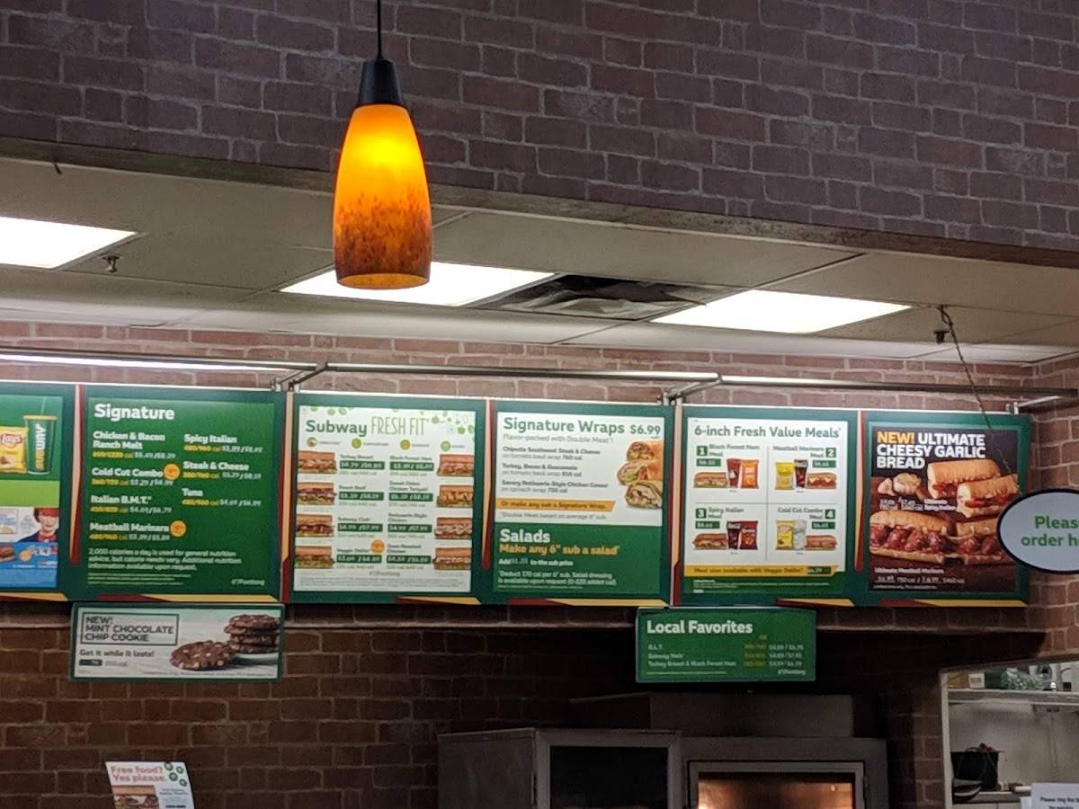 Subway меню