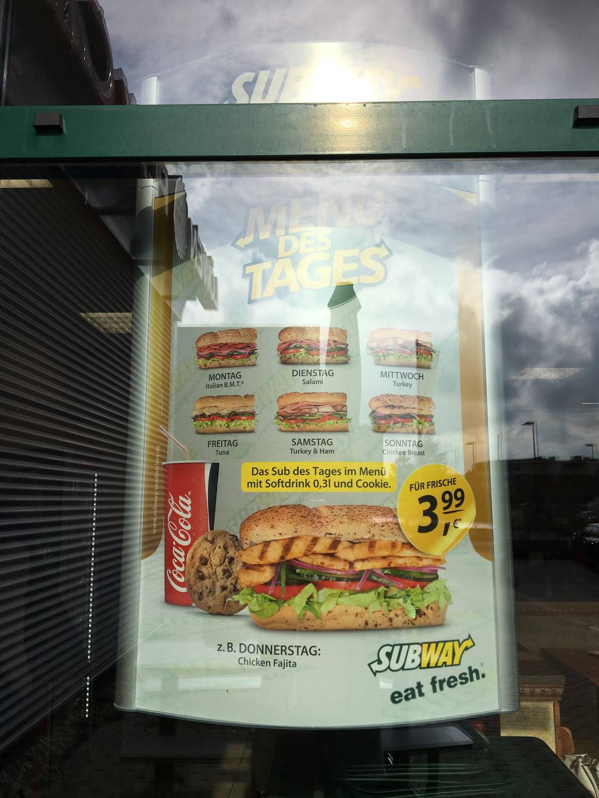Subway меню