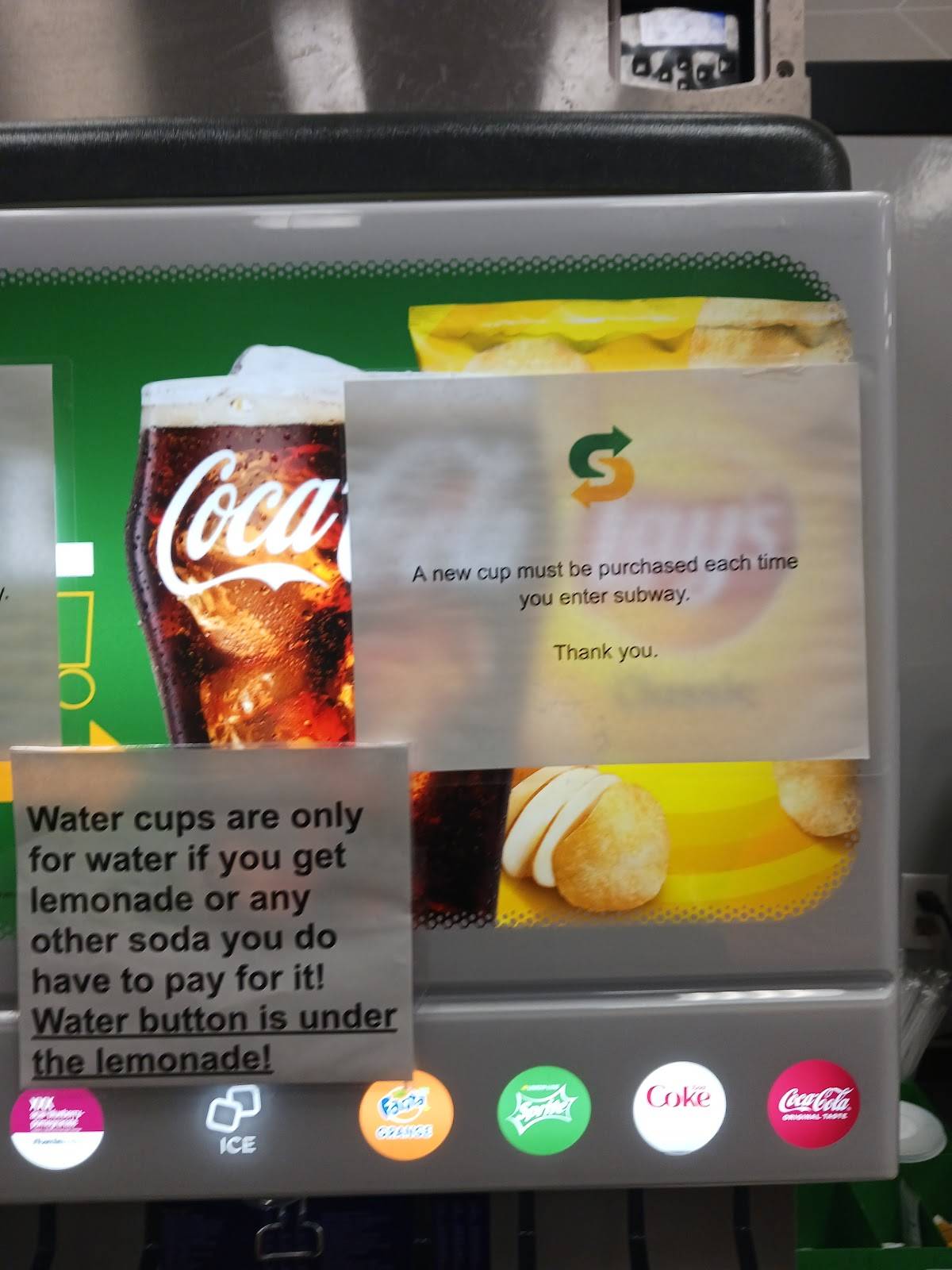 Subway меню