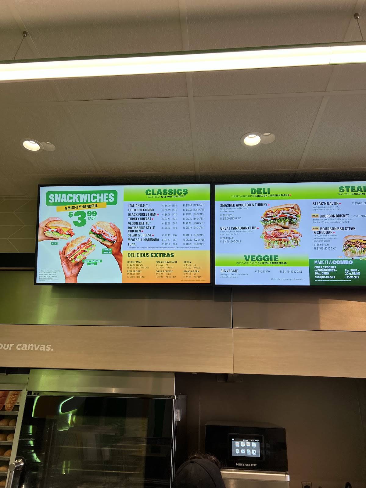 Subway меню