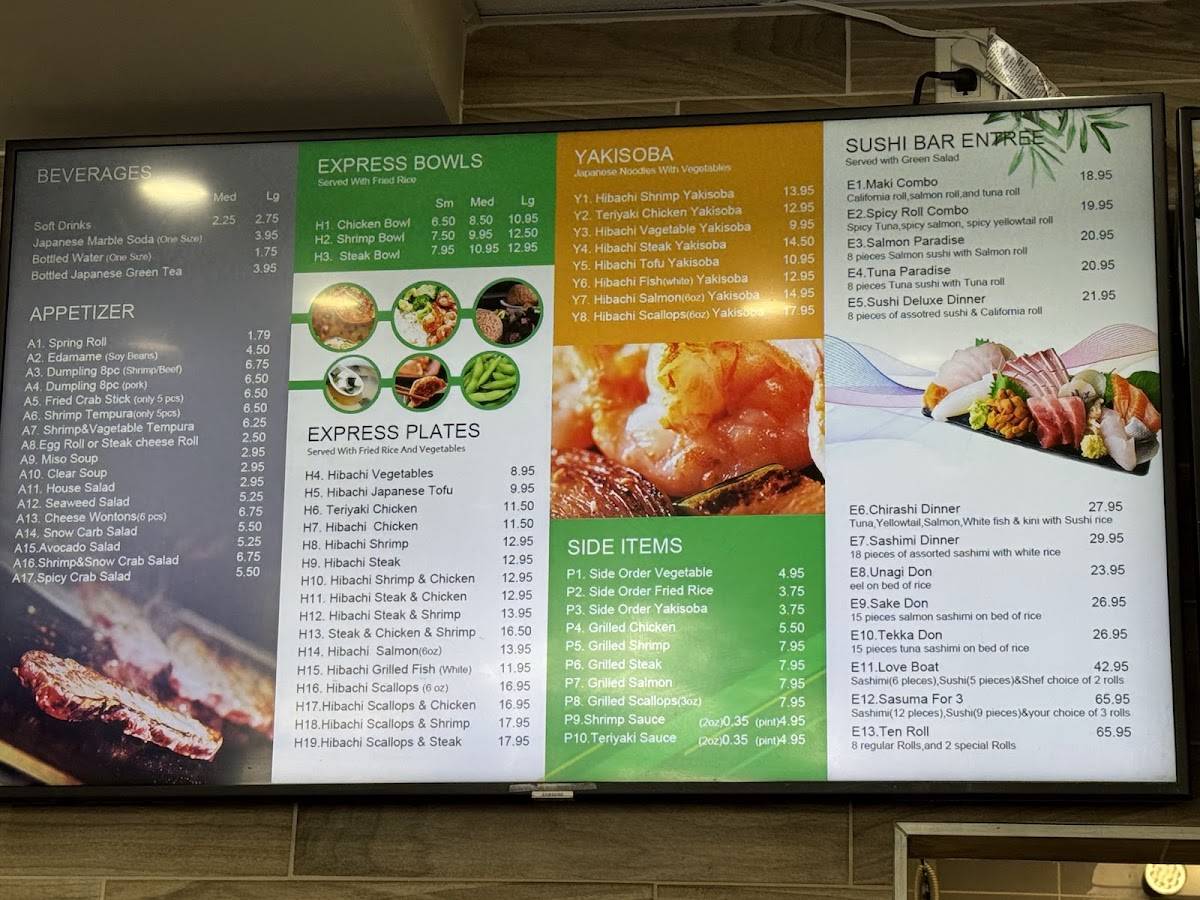 Sumo Hibachi Grill & Sushi меню