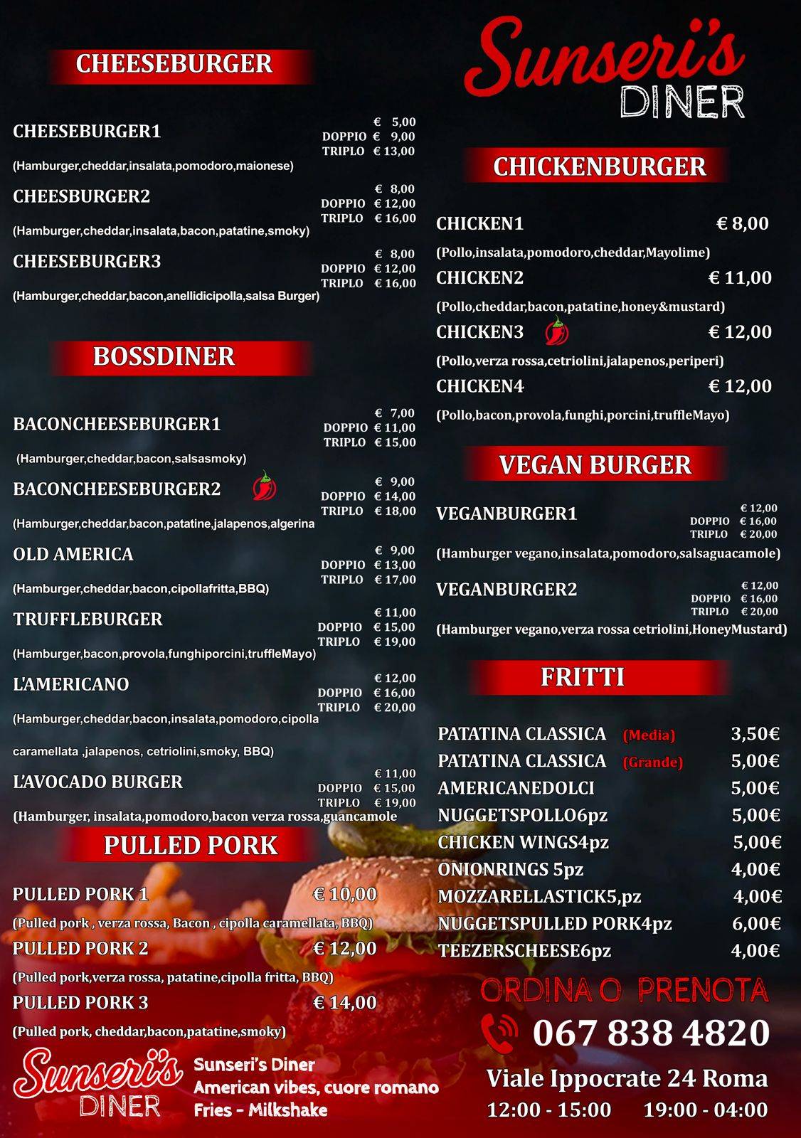 Sunseri’S Burger меню