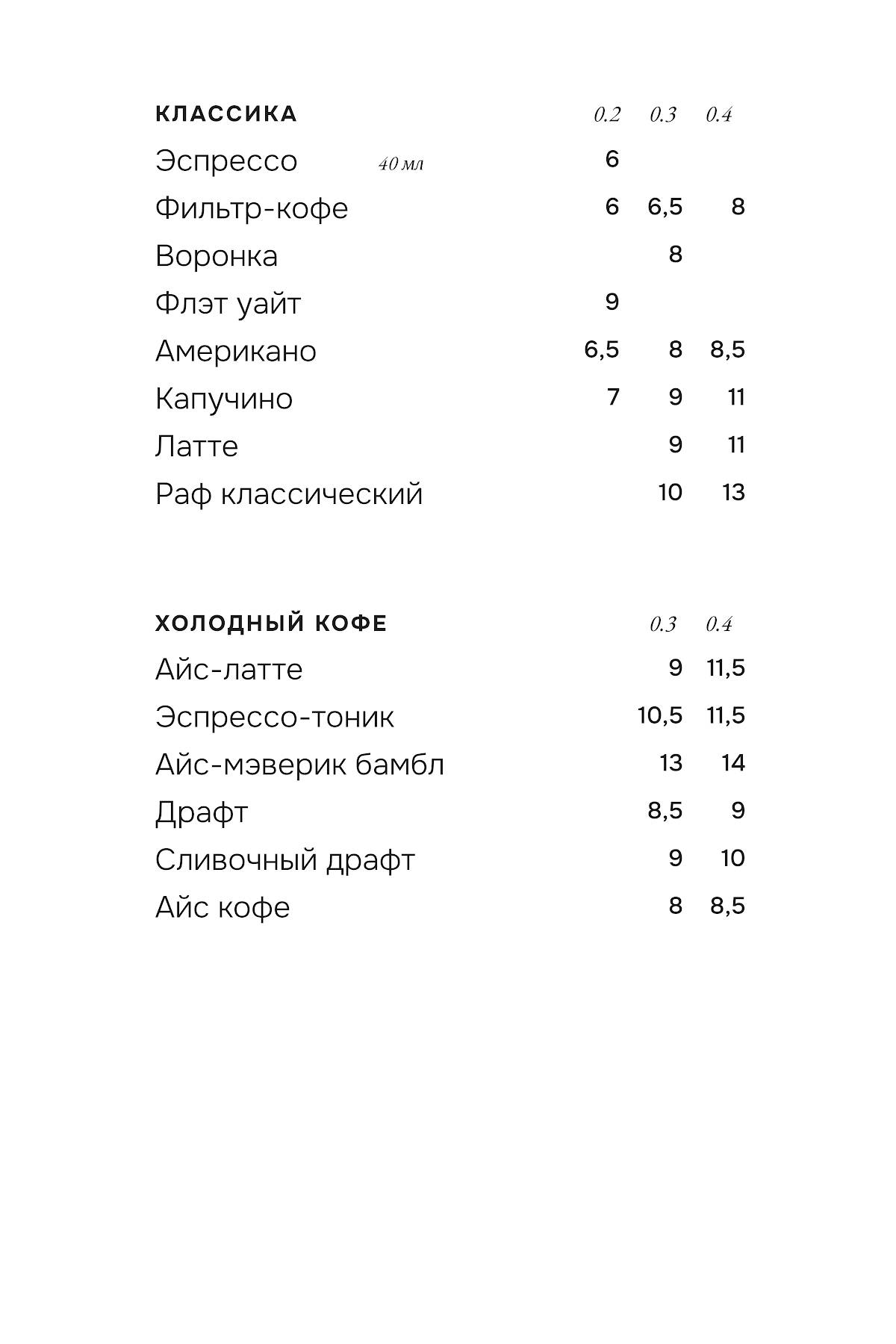 Surf Coffee меню