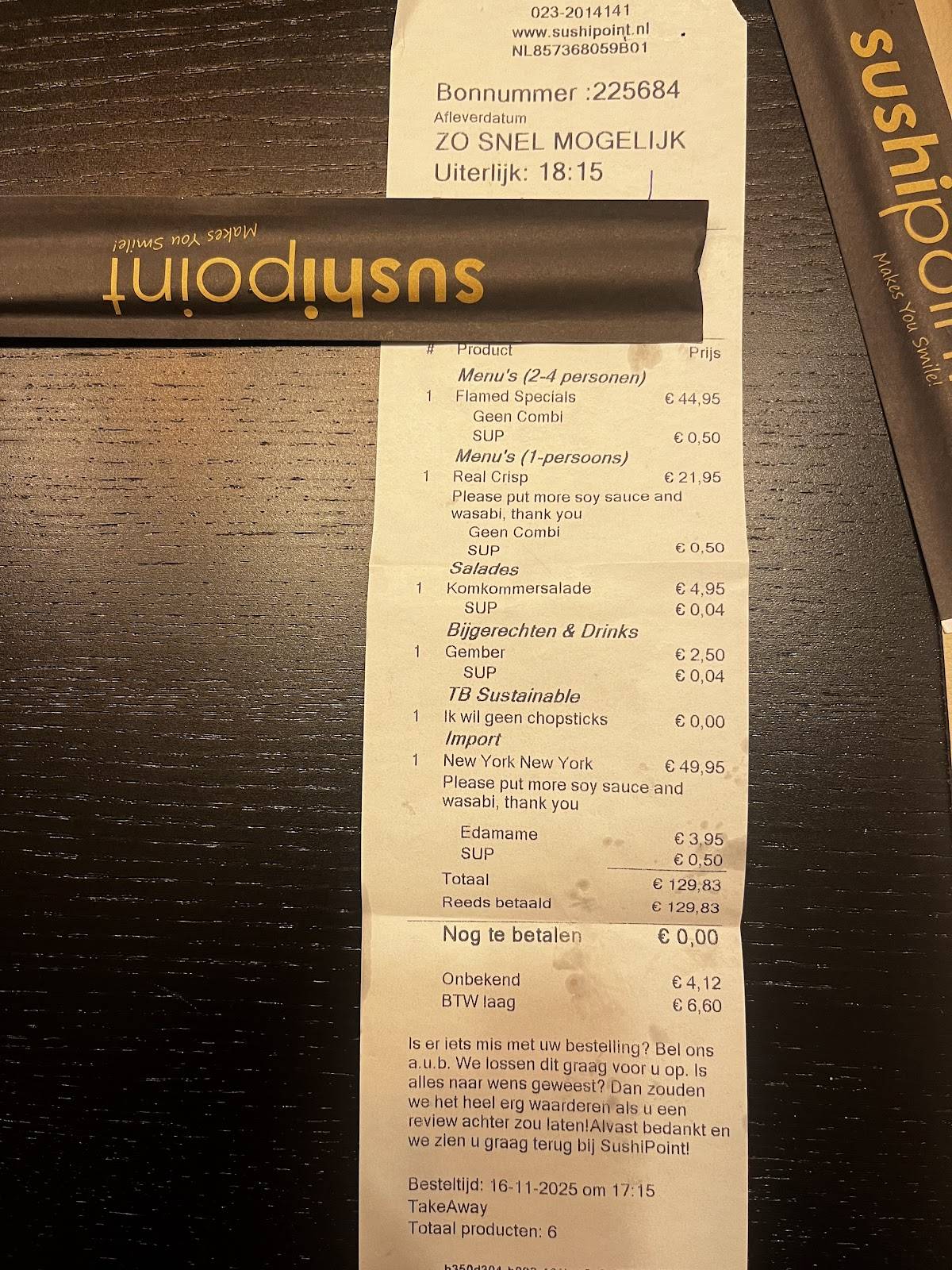 SushiPoint Hoofddorp меню