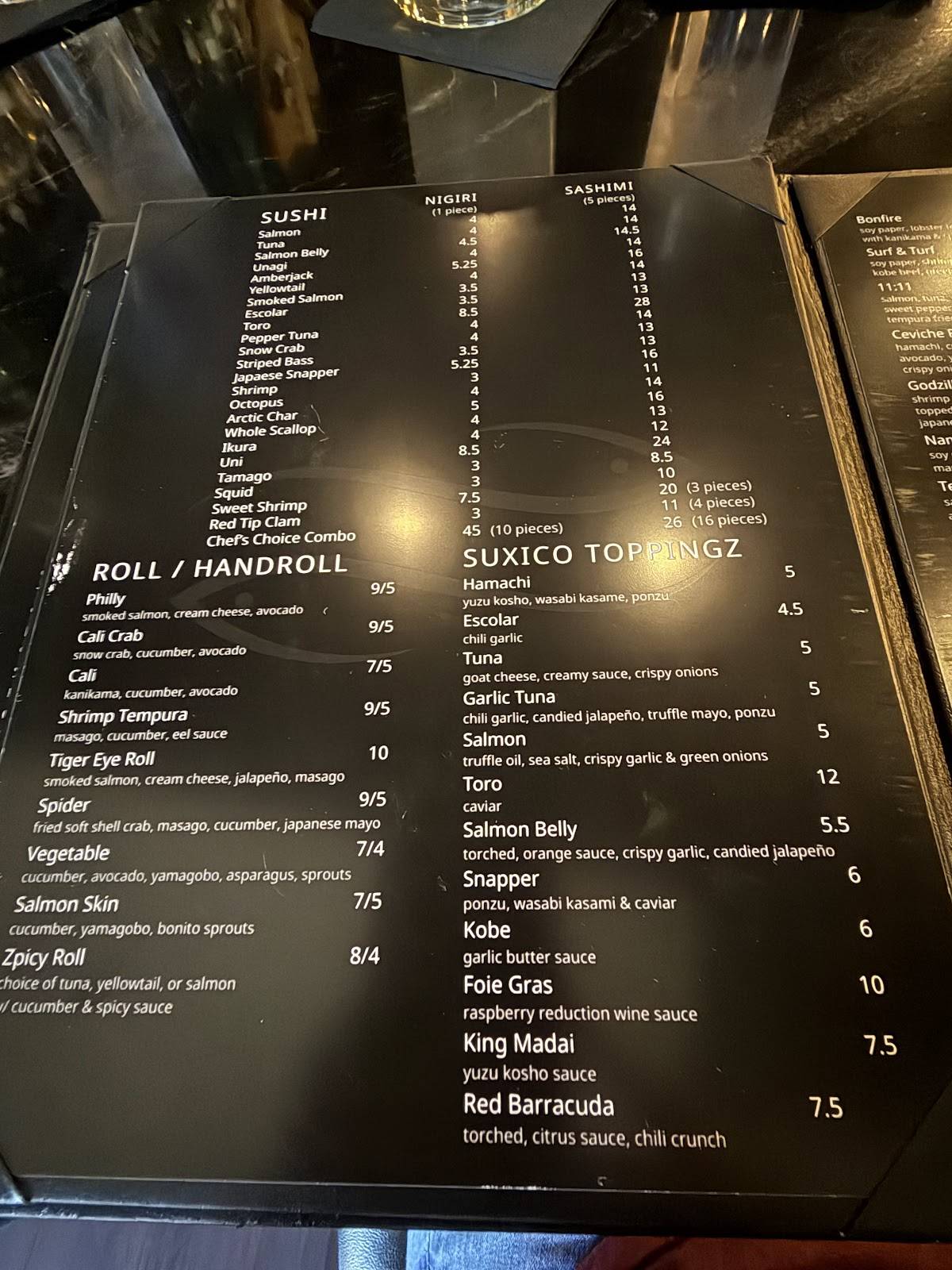 Suxico Sushi меню