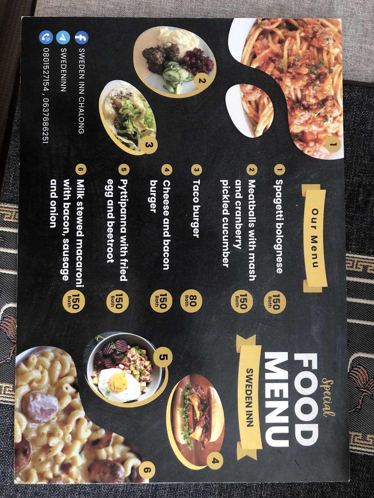 Sweden Inn меню