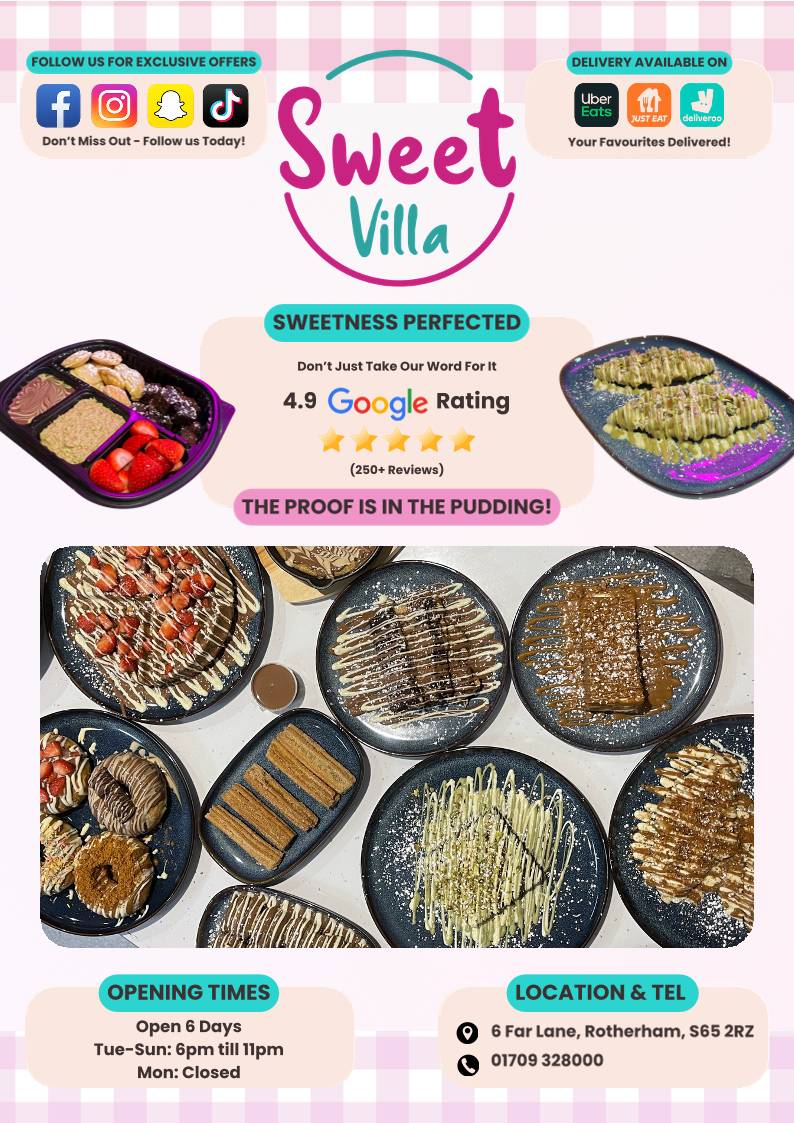 Sweet Villa меню