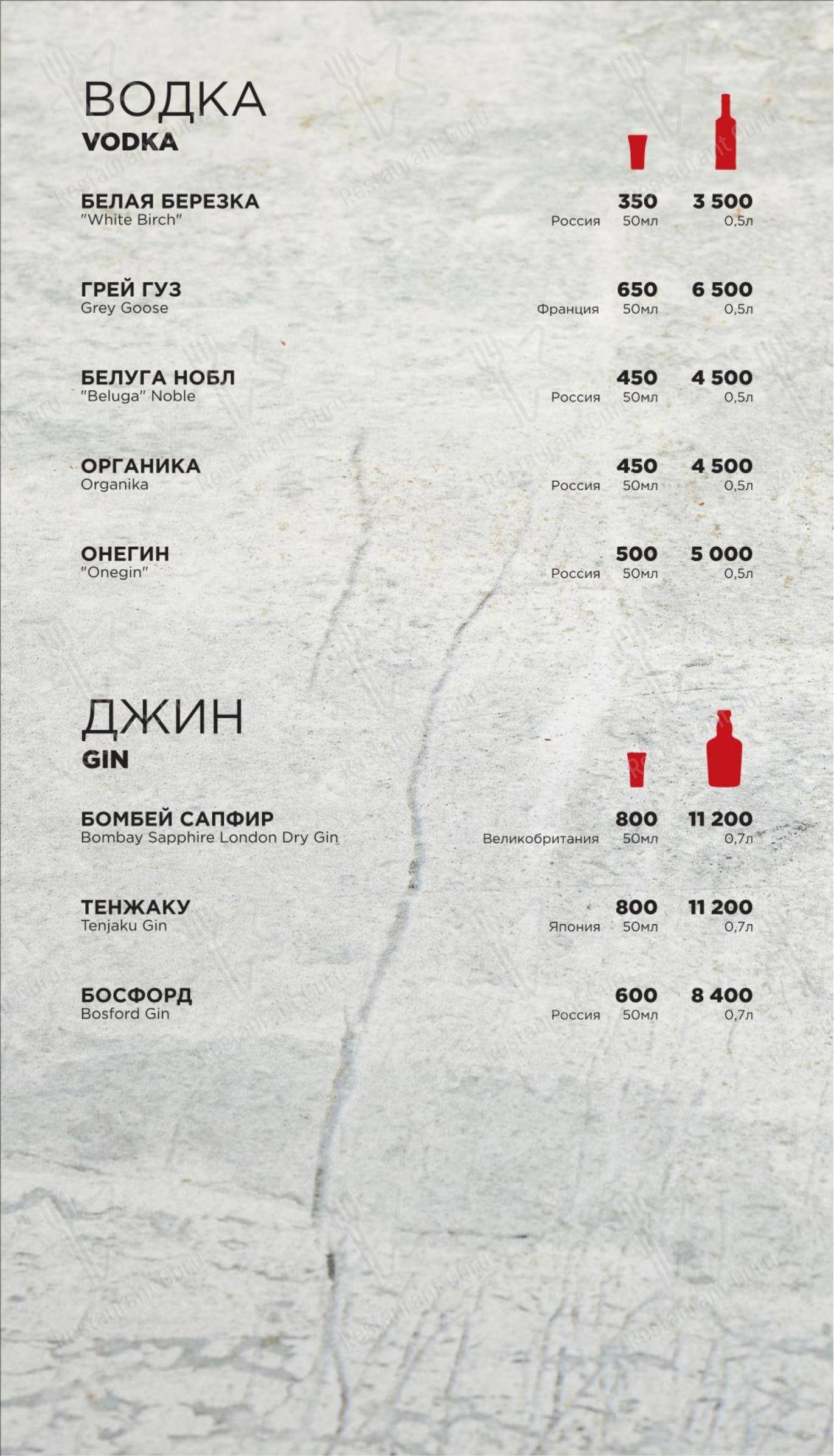 Меню Синдикат - Порт кафе - блюда и напитки