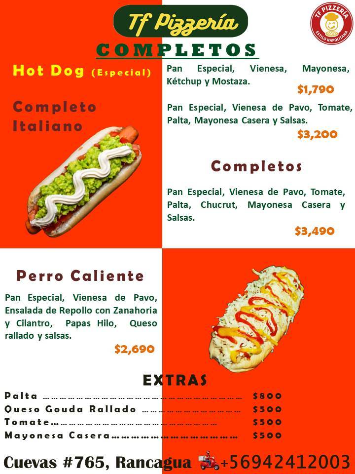 TFPIZZERIA Rancagua меню