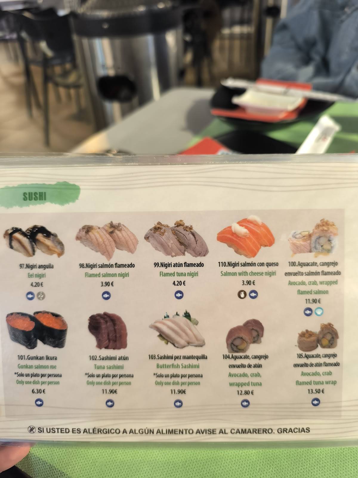 TRESSOL меню