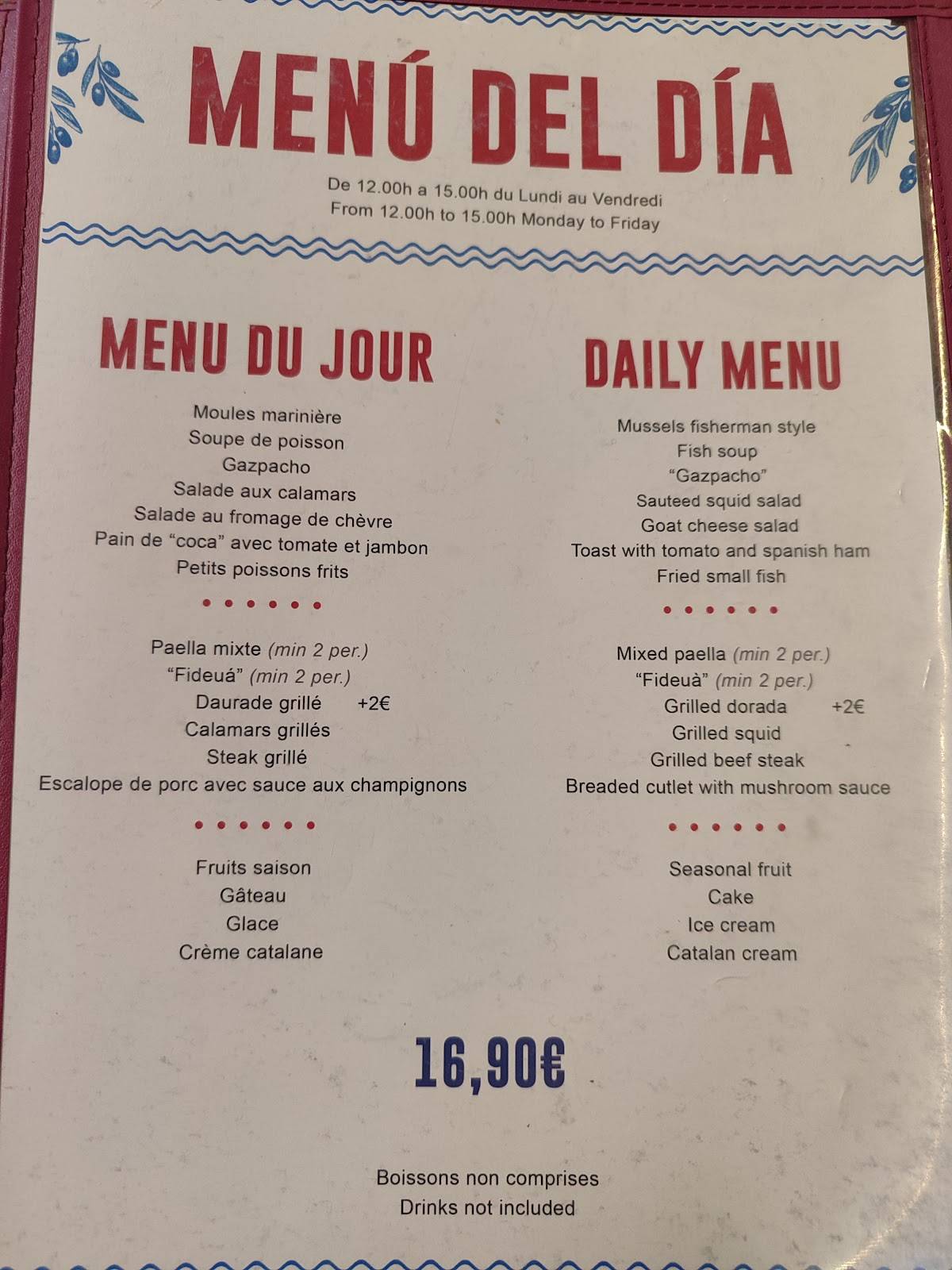 Taberna Las Tablas меню
