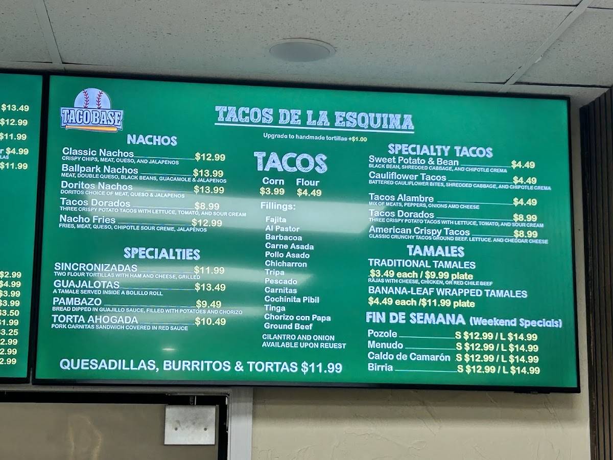 Taco Base меню
