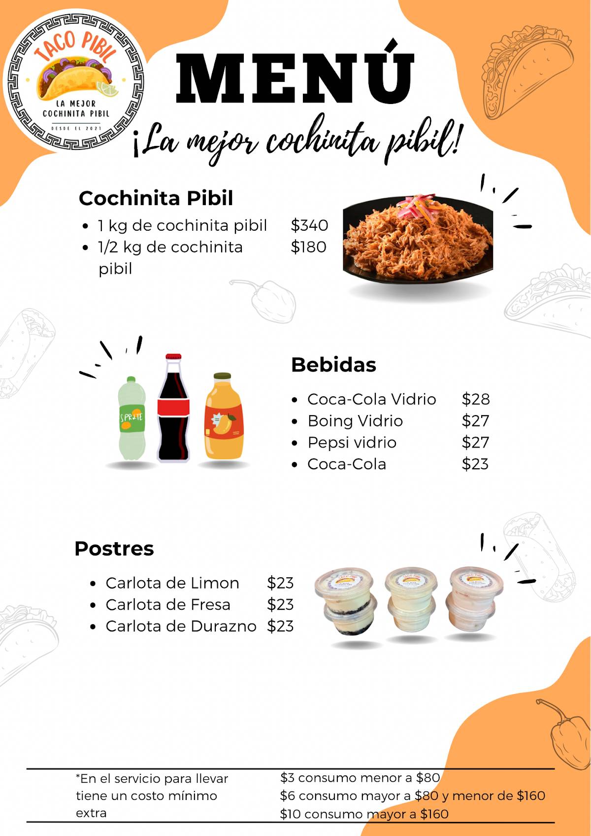 Taco Pibil меню