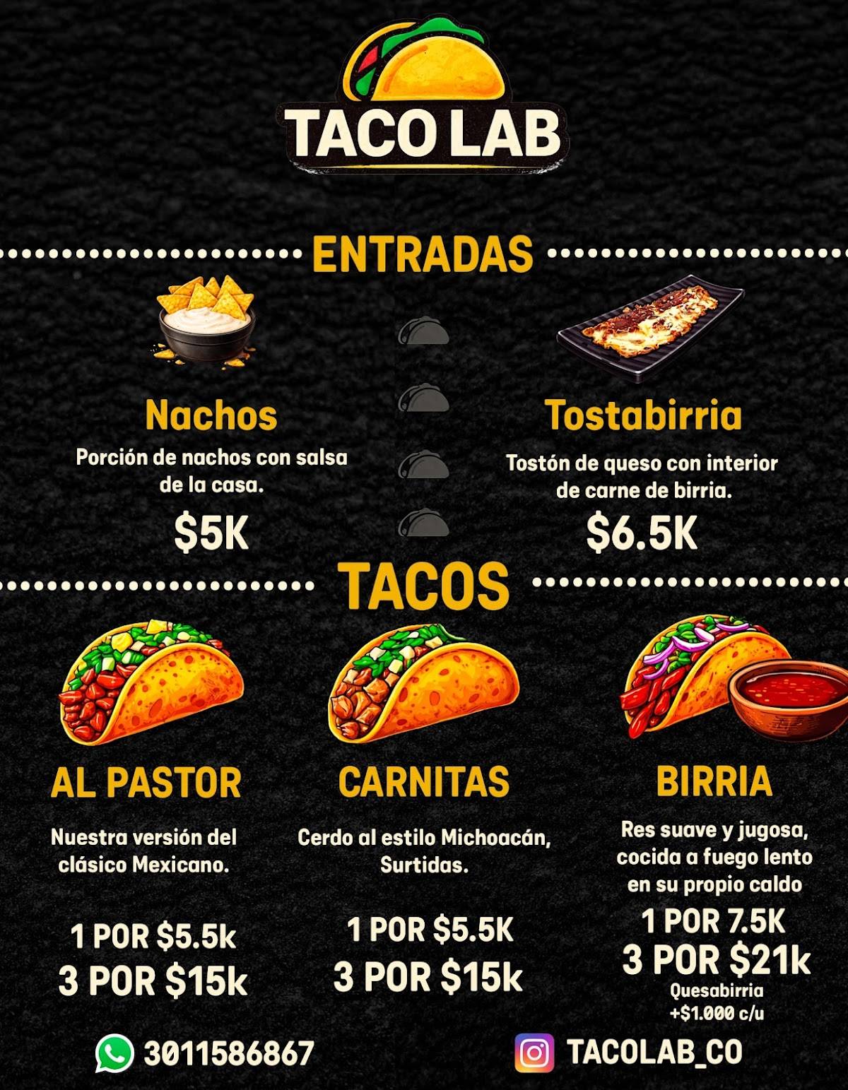 TacoLab меню
