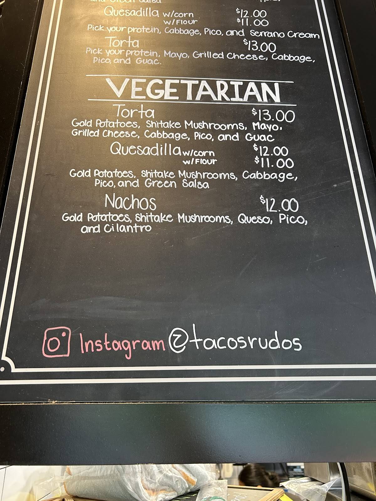 Tacos Rudos меню