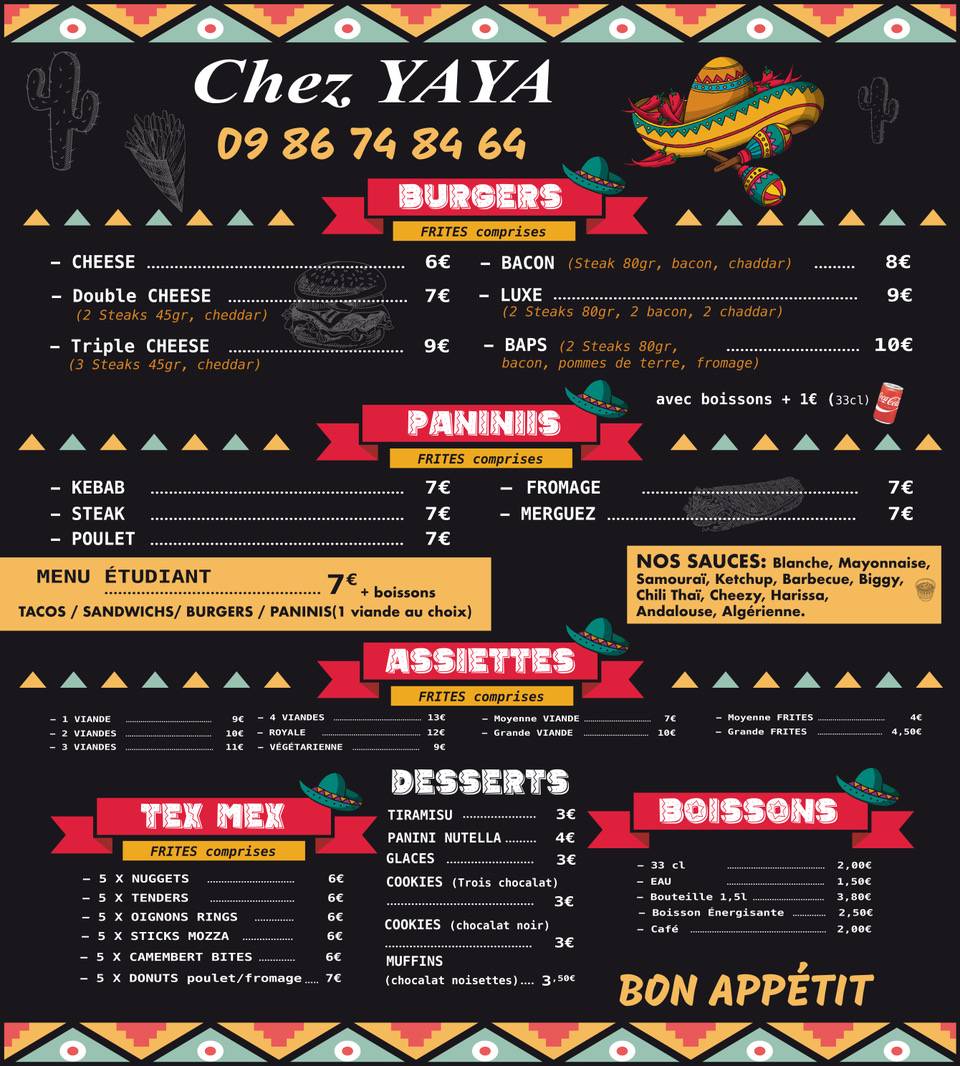 Tacos Segré меню