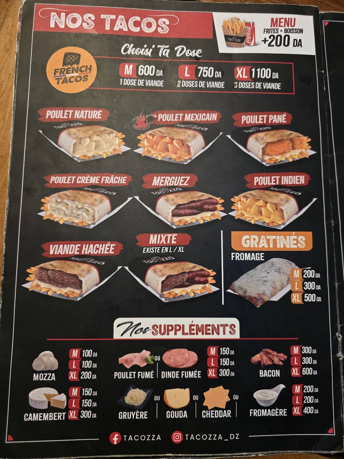 Tacozza меню