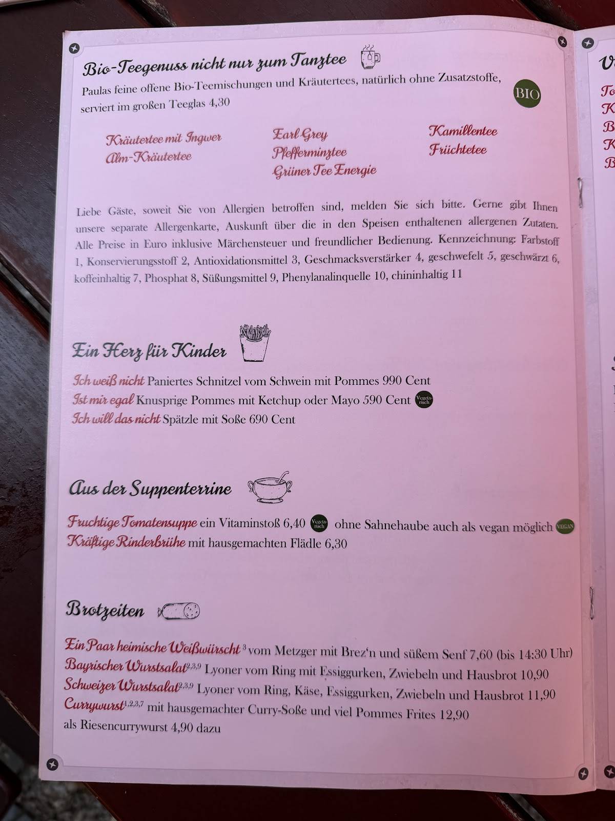 Tante Paula im Mail-Keller меню