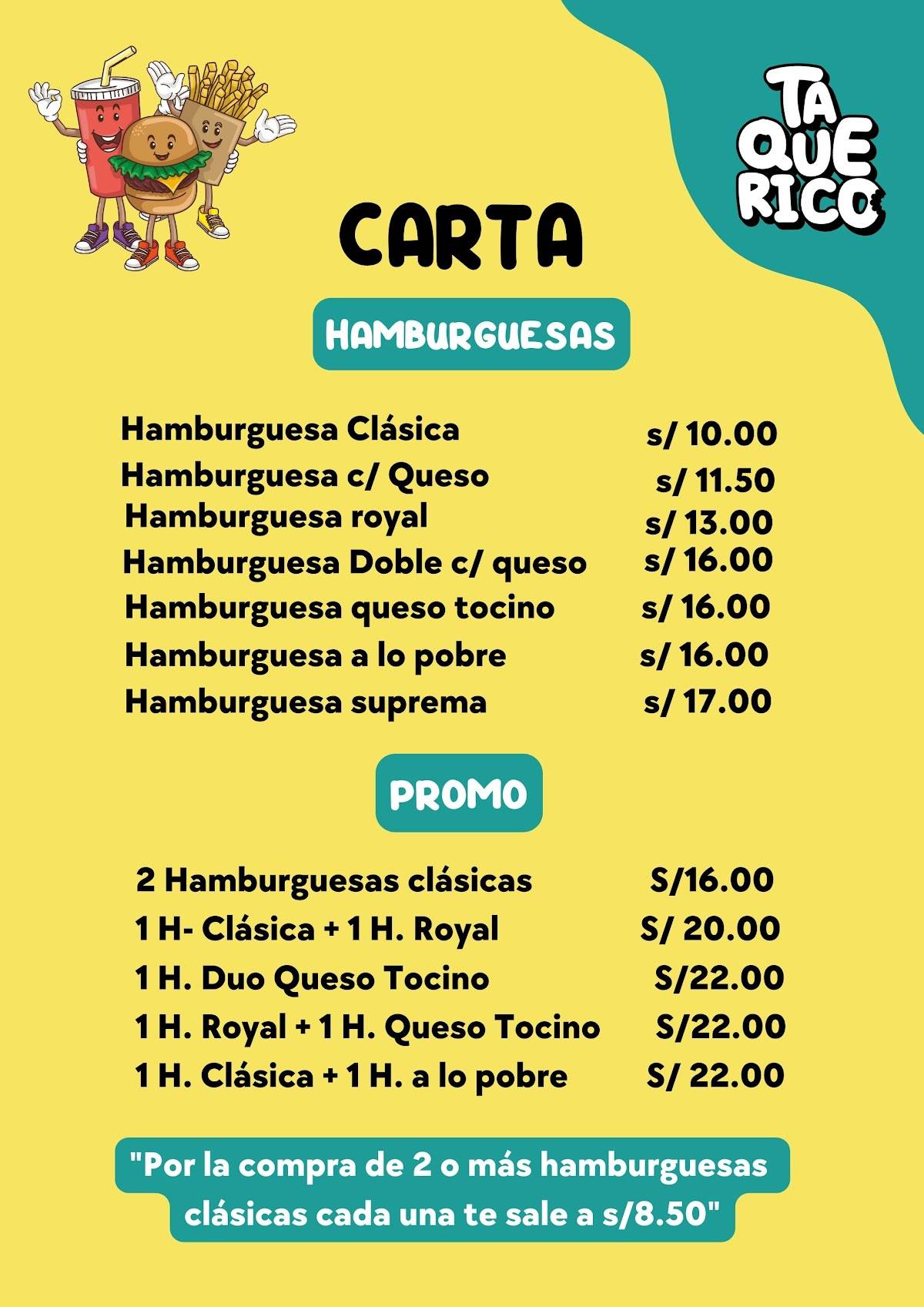 Taquerico меню