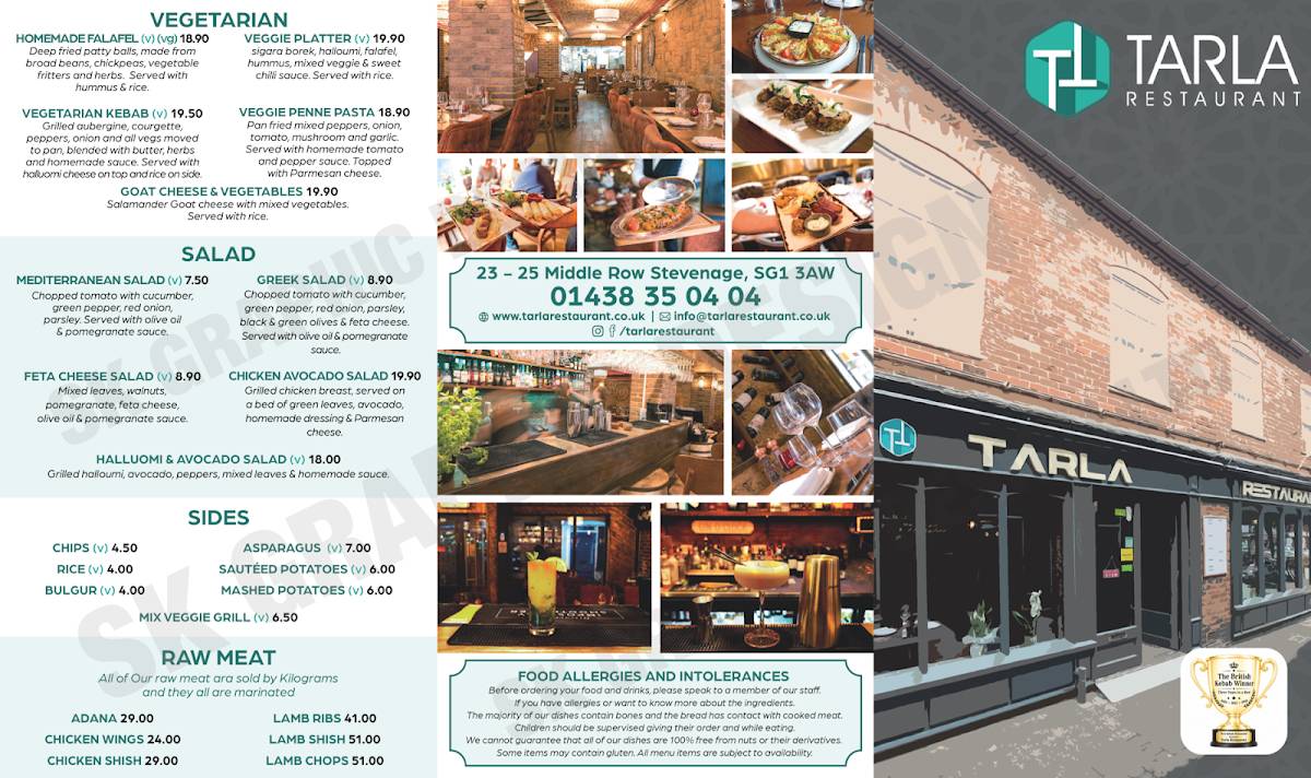 Tarla Restaurant меню