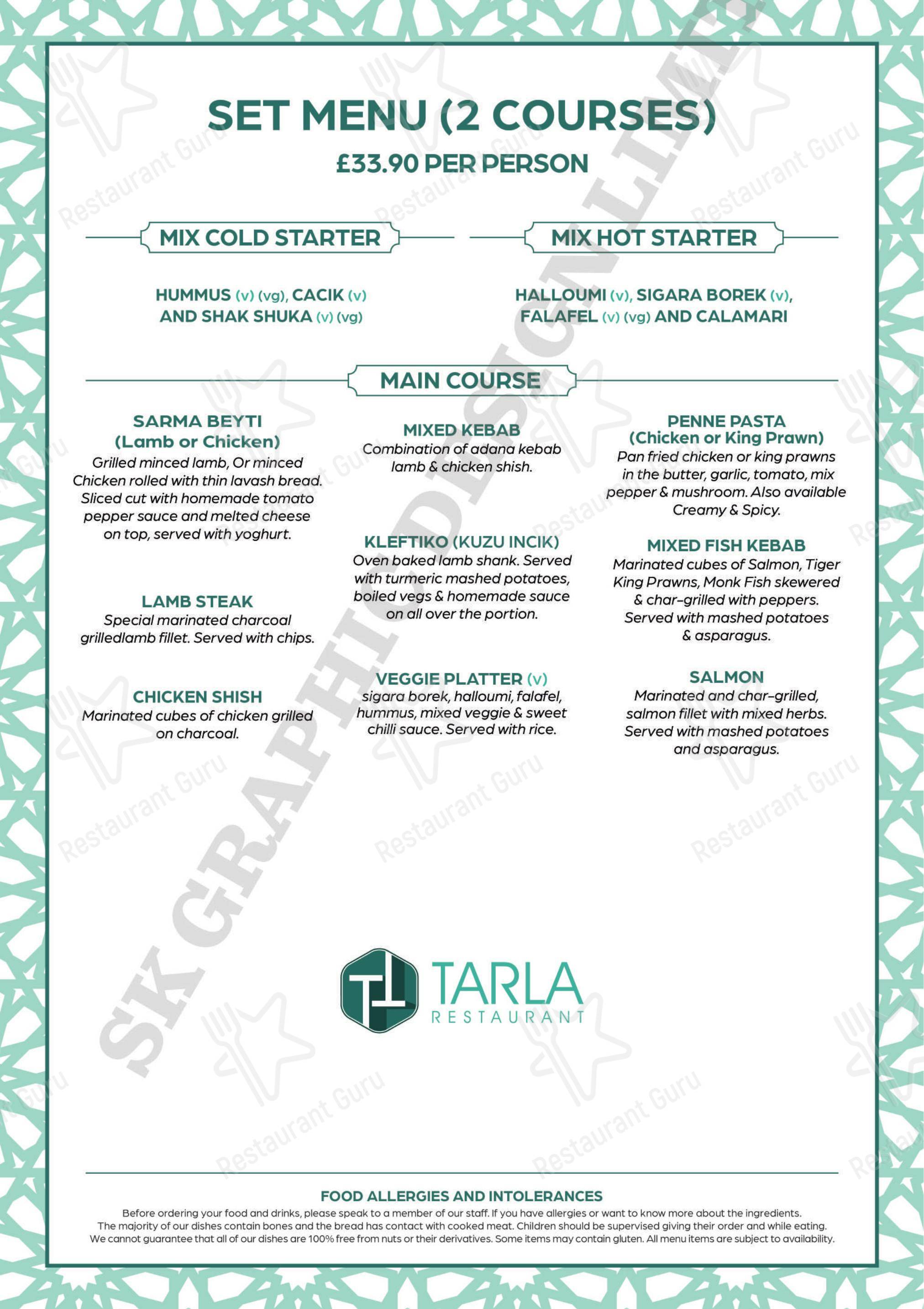 Меню ресторана Tarla Restaurant - Детское