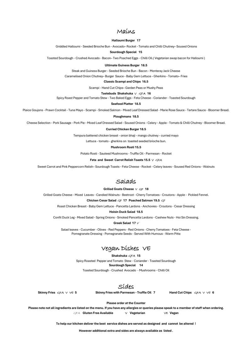 Tastebuds at the Wharf меню
