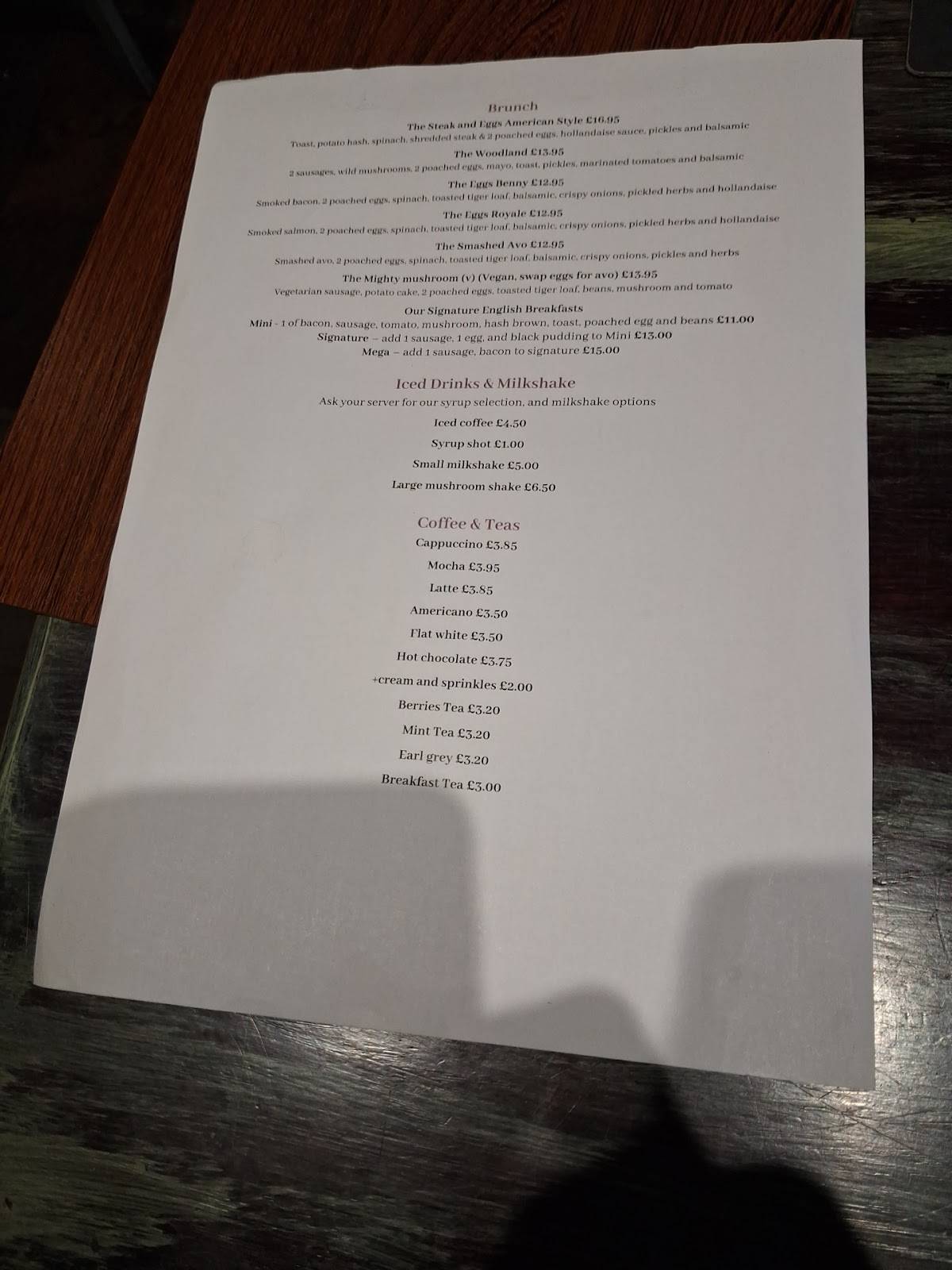 The Anker Inn Weddington меню