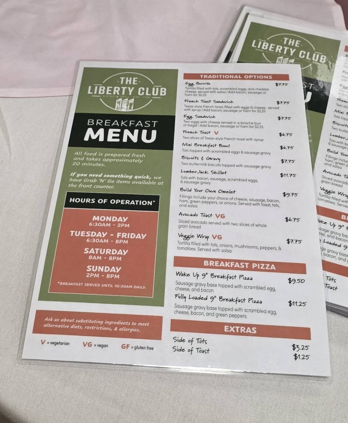 The Bistro меню