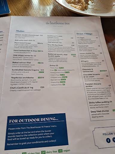 The Boathouse Inn меню