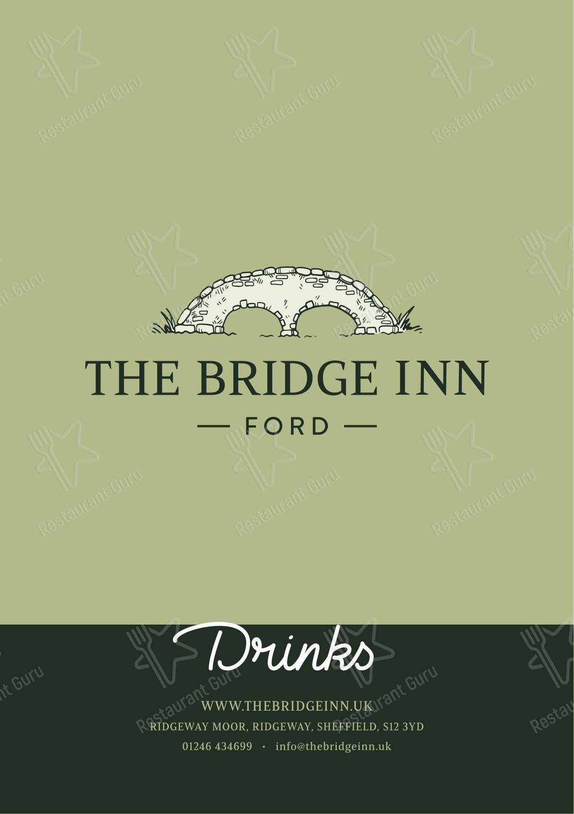 Меню паба и бара The Bridge Inn в Шеффилде