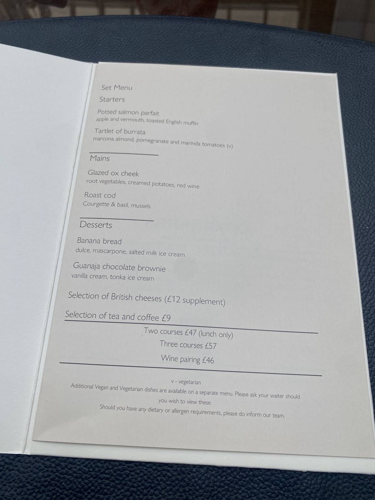 The Lanesborough Grill меню