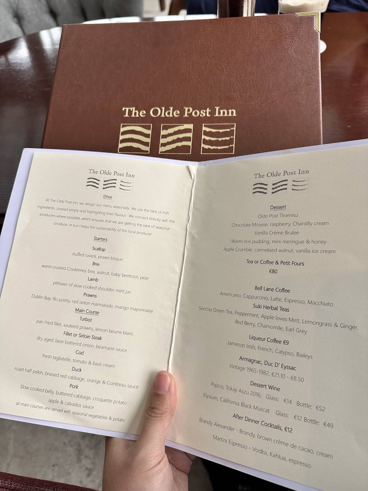 The Olde Post Inn меню